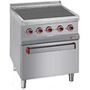 Diamond Electric Cooker with 4 Hot Plates and Electric Convection Oven GN 2/1, 7 Step Temperature Adjustment, 15,3 kW