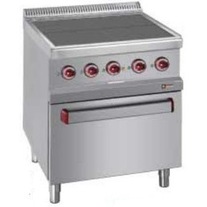 Diamond Kuchnia elektryczna z 4 płytami grzewczymi i piekarnikiem elektrycznym GN 2/1, 7 stopniowa regulacja temperatury, 15,3 kW