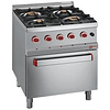 Diamond Gas Cooker with 4 Burners and Gas Oven GN 2/1, 29240 kcal / h