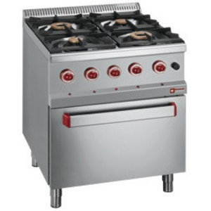 Diamond Kuchnia gazowa z 4 palnikami i piekarnikiem gazowym GN 2/1, 29240 kcal / h Diamond Kuchnia gazowa z 4 palnikami i piekarnikiem gazowym GN 2/1, 29240 kcal / h