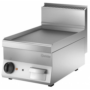 Bartscher Wyprzedaż - Elektryczna płyta grillowa 396 x 555 mm, gładka, chromowana, 3,9 kW, 400V, nastawna Bartscher Wyprzedaż - Elektryczna płyta grillowa 396 x 555 mm, gładka, chromowana, 3,9 kW, 400V, nastawna
