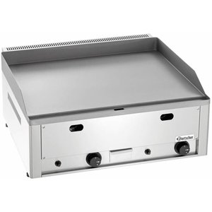 Bartscher Gazowa płyta grillowa 650 x 480 mm, gładka, 2 strefy grzewcze, 8 kW, nastawna
