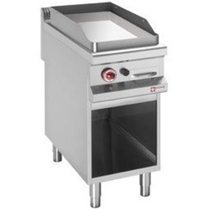 Diamond Gas Griddle 380 x 720 mm, Smooth, Chromed, 6880 kcal/h on Half-Open Base Diamond Gas Griddle 380 x 720 mm, Smooth, Chromed, 6880 kcal/h on Half-Open Base