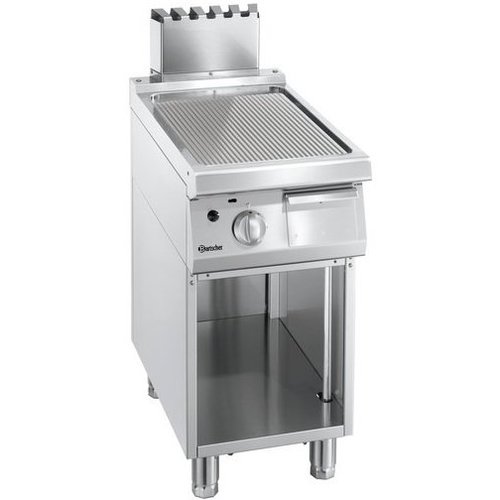 Bartscher Gazowa płyta grillowa 320 x 445 mm, ryflowana, 7 kW na podstawie półotwartej Bartscher Gazowa płyta grillowa 320 x 445 mm, ryflowana, 7 kW na podstawie półotwartej