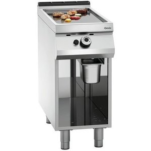 Bartscher Gazowa płyta grillowa gładka, 9 kW na podstawie półotwartej Bartscher Gazowa płyta grillowa gładka, 9 kW na podstawie półotwartej