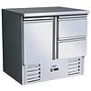 Saro Single Door Refrigerated Table with 2 Drawers, GN 1/2, GN 1/2, from 2 °C to 8 °C, Bottom-Mounted Compressor