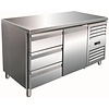 Saro Single Door Refrigerated Table with 3 Drawers 314 L, from -2 °C to 8 °C, Side-Mounted Compressor