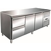 Saro Double Door Refrigerated Table with 2 Drawers 465 L, from -2 °C to 8 °C, Side-Mounted Compressor