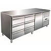 Saro Single Door Refrigerated Table with 6 Drawers 465 L, from -2 °C to 8 °C, Side-Mounted Compressor