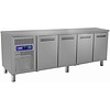 Diamond Four Door Refrigerated Table 550 L, from 0° C to 8 °C, Side-Mounted Compressor, Ventilated