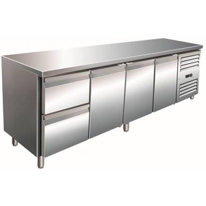 Saro Tripple Door Refrigerated Table with 2 Drawers 616 L, from -2 °C to 8 °C, Side-Mounted Compressor Saro Tripple Door Refrigerated Table with 2 Drawers 616 L, from -2 °C to 8 °C, Side-Mounted Compressor