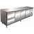 Saro Tripple Door Refrigerated Table with 2 Drawers 616 L, from -2 °C to 8 °C, Side-Mounted Compressor