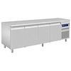 Diamond Four Door Refrigerated Table 550 L, from -2 °C to 8 °C, Side-Mounted Compressor, Ventilated