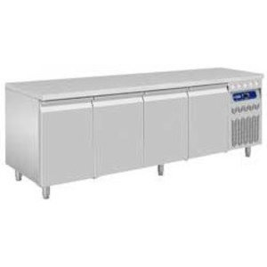 Diamond Four Door Refrigerated Table 550 L, from -2 °C to 8 °C, Side-Mounted Compressor, Ventilated Diamond Four Door Refrigerated Table 550 L, from -2 °C to 8 °C, Side-Mounted Compressor, Ventilated