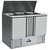 Saro 2-doors Salad Prep Table with Polyethylene Cutting Board, 3x 1/1 GN, 2°C to 8°C, Bottom-Mounted Compressor Saro 2-doors Salad Prep Table with Polyethylene Cutting Board, 3x 1/1 GN, 2°C to 8°C, Bottom-Mounted Compressor