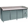 Saro Tripple Doors Pizza Prep Table, 670 L, Side-Mounted Compressor