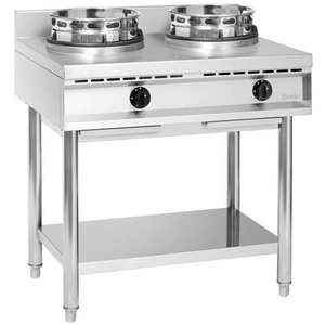Bartscher Gas Wok Cooker with 2 Burners on an Open Base, 23 kW Bartscher Gas Wok Cooker with 2 Burners on an Open Base, 23 kW
