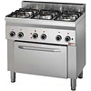 Diamond Gas Cooker with 5 Burners and Electric Oven GN 1/1, 18,5 kW