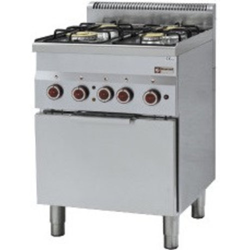 Diamond Gas Cooker with 4 Burners and Electric Oven GN 2/3, 16,8 kW Diamond Gas Cooker with 4 Burners and Electric Oven GN 2/3, 16,8 kW