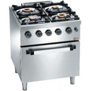Diamond Kuchnia gazowa z 4 palnikami i piekarnikiem gazowym GN 2/1, 20800 kcal / h Diamond Kuchnia gazowa z 4 palnikami i piekarnikiem gazowym GN 2/1, 20800 kcal / h