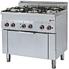 Diamond Gas Cooker with 5 Burners and Electric Oven GN 1/1, 20,4 kW