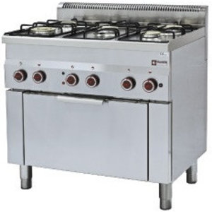 Diamond Gas Cooker with 5 Burners and Electric Oven GN 1/1, 20,4 kW