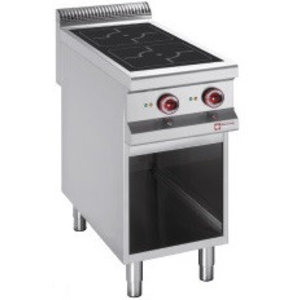 Diamond Kuchnia ceramiczna z 2 polami grzewczymi i szafką otwartą GN 1/1, 10 kW Diamond Kuchnia ceramiczna z 2 polami grzewczymi i szafką otwartą GN 1/1, 10 kW