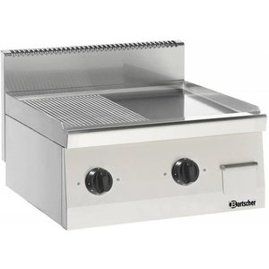 Bartscher Countertop Electric Griddle 530 x 480 mm, Smooth/Ribbed, 2 Heating Zones, 7,2 kW, 400V Bartscher Countertop Electric Griddle 530 x 480 mm, Smooth/Ribbed, 2 Heating Zones, 7,2 kW, 400V