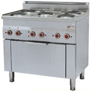 Diamond Electric Cooker with 5 Hotplates and Electric Oven GN 2/1, 14 kW Diamond Electric Cooker with 5 Hotplates and Electric Oven GN 2/1, 14 kW