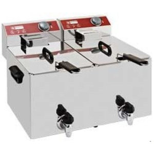 Diamond 2-Tank Countertop Electric Fryer 2 x 8 L, 7 kW with Drain Tap Diamond 2-Tank Countertop Electric Fryer 2 x 8 L, 7 kW with Drain Tap