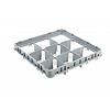 AmerBox Nadstawa do kosza na szkło 9 przegród / 500 x 500 x 75 mm, szara