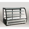 Resto Quality Cake Showcase Rectangular, 160 L, from 2°C to 12°C, Countertop, with Led Lighting, Black-Silver