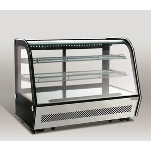 Resto Quality Cake Showcase Rectangular, 160 L, from 2°C to 12°C, Countertop, with Led Lighting, Black-Silver Resto Quality Cake Showcase Rectangular, 160 L, from 2°C to 12°C, Countertop, with Led Lighting, Black-Silver