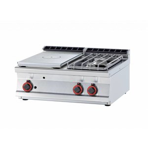 RM GASTRO Countertop Cast-Iron Gas Cooker with 2 Burners and 1 Hot Plate, 20 kW RM GASTRO Countertop Cast-Iron Gas Cooker with 2 Burners and 1 Hot Plate, 20 kW