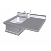 RM GASTRO Zlew 1000x600x(h)280 mm z baterią i blatem po lewej stronie