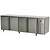 RM GASTRO Four Door Freezer Table with Splashback 575 L, from -24 °C to -18 °C, Side-Mounted Compressor