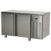RM GASTRO Double Door Freezer Table with Splashback 265 L, from -24 °C to -18 °C, Side-Mounted Compressor