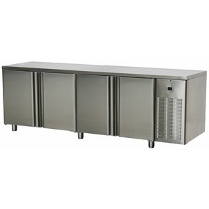 RM GASTRO Stół chłodniczy przyścienny 4-drzwiowy 575 L, od -2 °C do 8 °C, agregat boczny RM GASTRO Stół chłodniczy przyścienny 4-drzwiowy 575 L, od -2 °C do 8 °C, agregat boczny