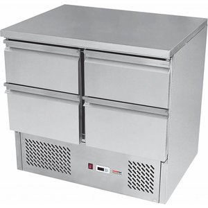 RedFox Refrigerated Table with 4 Drawers 240 L, from 2 °C to 8 °C, Bottom-Mounted Compressor RedFox Refrigerated Table with 4 Drawers 240 L, from 2 °C to 8 °C, Bottom-Mounted Compressor