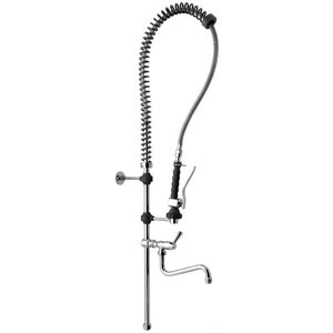 RedFox Single Hole Deck Mounted Pre-Rinse Faucet with Spout and Pressure Washer RedFox Single Hole Deck Mounted Pre-Rinse Faucet with Spout and Pressure Washer