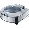 RedFox Round Electric Chafing Dish with a Glass Hinged Cover RedFox Round Electric Chafing Dish with a Glass Hinged Cover