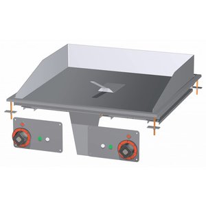 RM GASTRO Built-in Electric Griddle 556 x 550 mm, Smooth/Ribbed, Chromed, 2 Heating Zones, 6 kW, 400V RM GASTRO Built-in Electric Griddle 556 x 550 mm, Smooth/Ribbed, Chromed, 2 Heating Zones, 6 kW, 400V