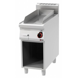 RedFox Elektryczna płyta grillowa 310 x 650 mm, gładka, żeliwna, 6 kW, 400V na podstawie półotwartej RedFox Elektryczna płyta grillowa 310 x 650 mm, gładka, żeliwna, 6 kW, 400V na podstawie półotwartej