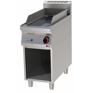 RedFox Electric Griddle 310 x 650 mm, Ribbed, Chromed, 6 kW, 400V on Half-Open Base RedFox Electric Griddle 310 x 650 mm, Ribbed, Chromed, 6 kW, 400V on Half-Open Base