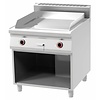 RedFox Electric Griddle 710 x 650 mm, Smooth, Chromed, 2 Heating Zones, 12 kW, 400V on Half-Open Base