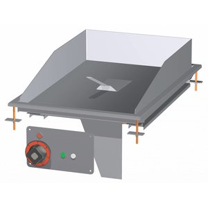 RM GASTRO Elektryczna płyta grillowa 356 x 550 mm, ryflowana, chromowana, 4,5 kW, 400V, do zabudowy RM GASTRO Elektryczna płyta grillowa 356 x 550 mm, ryflowana, chromowana, 4,5 kW, 400V, do zabudowy