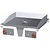 RM GASTRO Elektryczna płyta grillowa 756 x 550 mm, ryflowana, 2 strefy grzewcze, 9 kW, 400V, do zabudowy