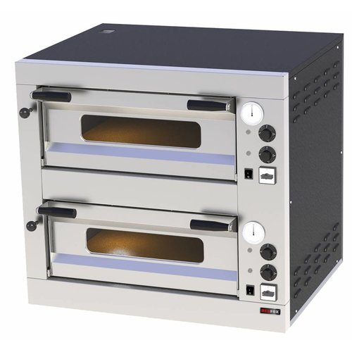 RedFox Double Deck Electric Pizza Oven 8 kW, 4 x Ø 50 cm, 400 V RedFox Double Deck Electric Pizza Oven 8 kW, 4 x Ø 50 cm, 400 V