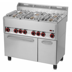 RedFox Gas Cooker with 6 Burners, CupBoard and Convection Electric Oven GN 1/1, 30,13 kW RedFox Gas Cooker with 6 Burners, CupBoard and Convection Electric Oven GN 1/1, 30,13 kW
