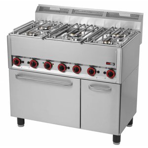 RedFox Gas Cooker with 5 Burners and Convection Electric Oven GN 1/1, 19,93 kW RedFox Gas Cooker with 5 Burners and Convection Electric Oven GN 1/1, 19,93 kW